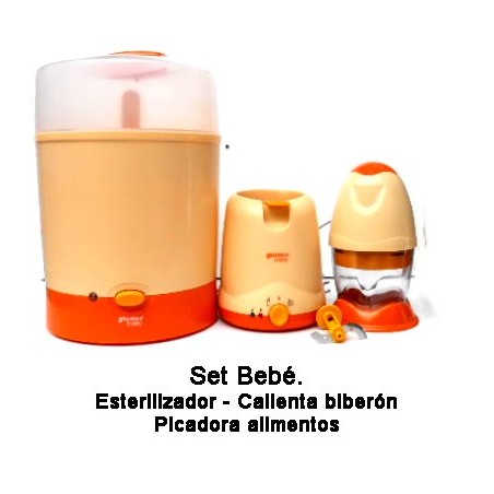 Set bebé Esterilizador - Calienta biberones - Picadora de alimentos