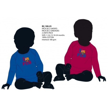 Pack body manga larga FC Barcelona 2 unidades