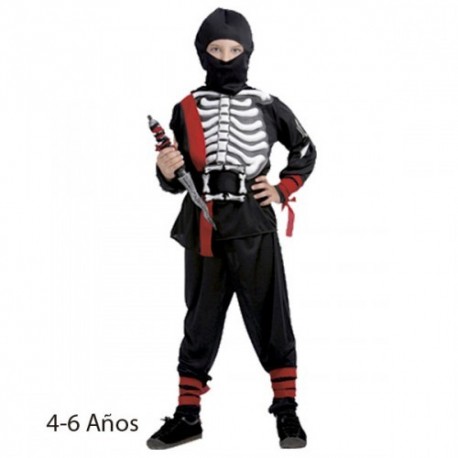Disfraz infantil ninja esqueleto 4-6 años
