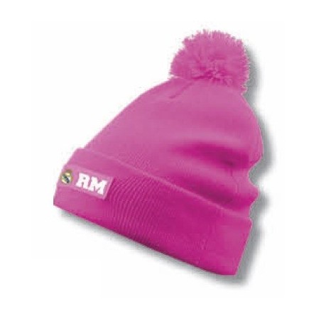 Gorro lana Real Madrid rosa fluor adulto