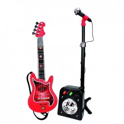 Guitarra eléctrica con micrófono y amplificador de juguete