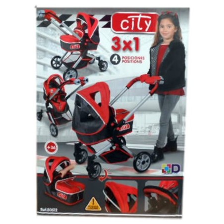Carrito de muñecas con manoplas City 4 posiciones