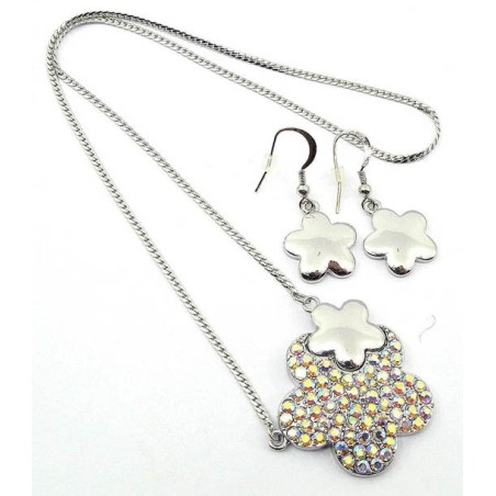 Conjunto pendientes y collar cristales Mod 358SV