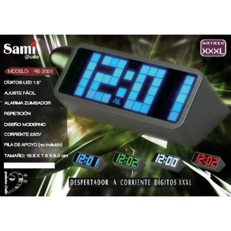 Despertador Sami pantalla XXL LED blanco RS-2026