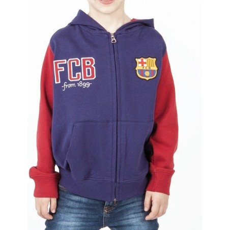 Sudadera niño Fútbol Club Barcelona con gorro