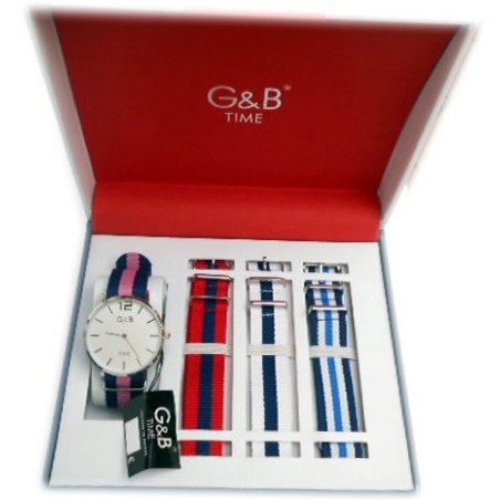 Estuche reloj caballero combinación de correillas