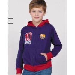 Sudadera niño Fútbol Club Barcelona con gorro número 10 de Messi