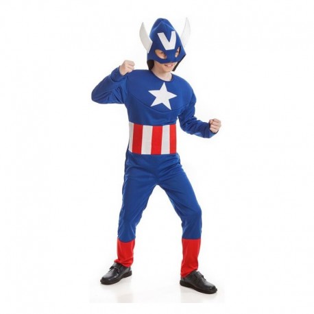 Disfraz super heroes niño capitán americano tallas 3 a 10 años
