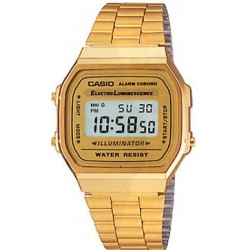 Reloj Casio Dorado digital unisex A168WG-9W correa metálica