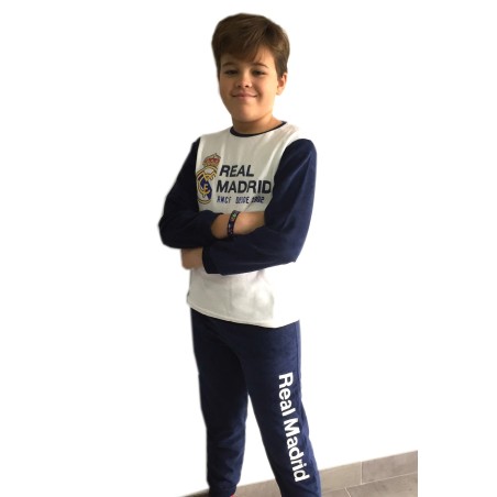Pijama Real Madrid niño invierno terciopelo Tallas 6 a 16