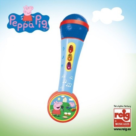 Micro de mano con amplificador y ritmos peeppa pig - Envio urgente