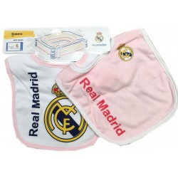 Real Madrid pack 2 baberos rosa y blanco