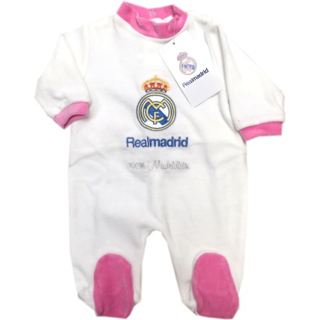 Pelele Real Madrid para bebé rosa