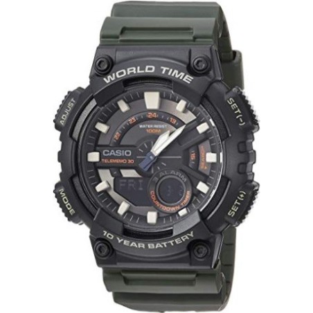 Reloj Casio Caballero AEQ-110W-1AV correa verde militar