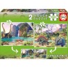 Puzzle 2x100 dino world - Tienda de juguetes