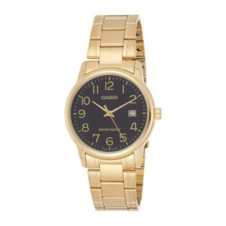 Reloj Casio Caballero MTP-V002G-1B dorado esfera negra