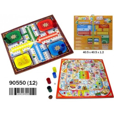 Tablero Oca y parchis con fichas 40x40cm - Entrega urgente