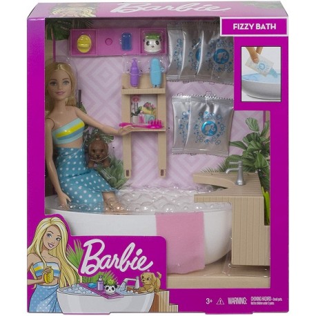 Muñeca Barbie baño con burbujas y accesorios