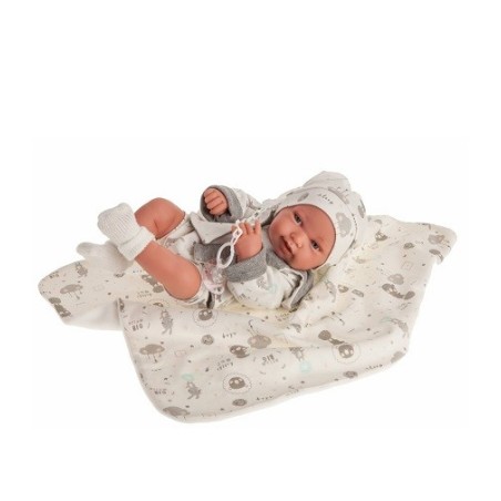 Muñeca Antonio Juan Recién Nacida Pipa Osito Gris 42Cm - Urgente