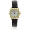 Casio LTPV001GL-7B Reloj para Mujer esfera blanca caja dorada correa piel negra