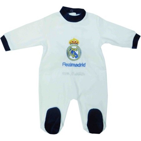Pelele Real Madrid bebé blanco azul invierno. Selecciona talla en mese