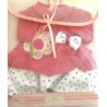 Conjunto camiseta con lazo y flor con pantalón para muñecas de 50cm Arias