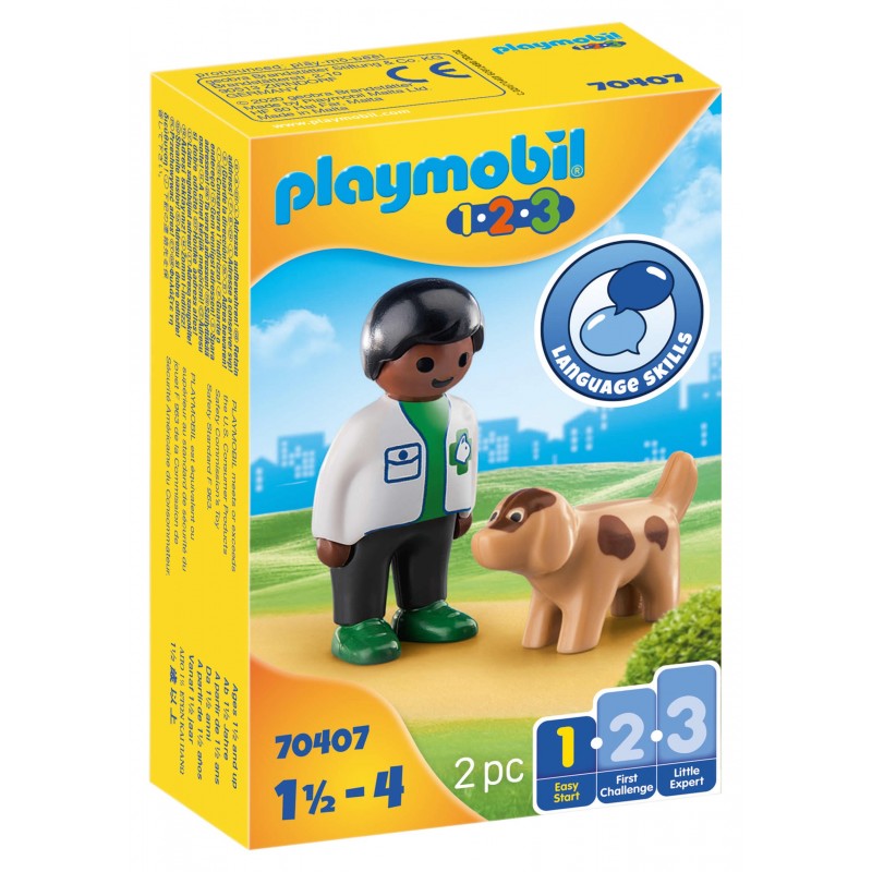 Playmobil 70407 1.2.3 Veterinario con Perro Playmobil 1.2.3
