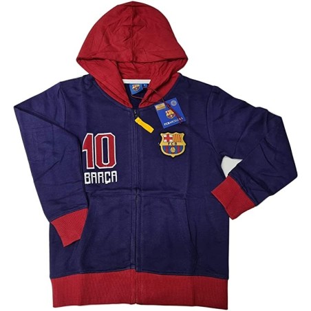 Sudadera niño Fútbol Club Barcelona con gorro número 10 de Messi