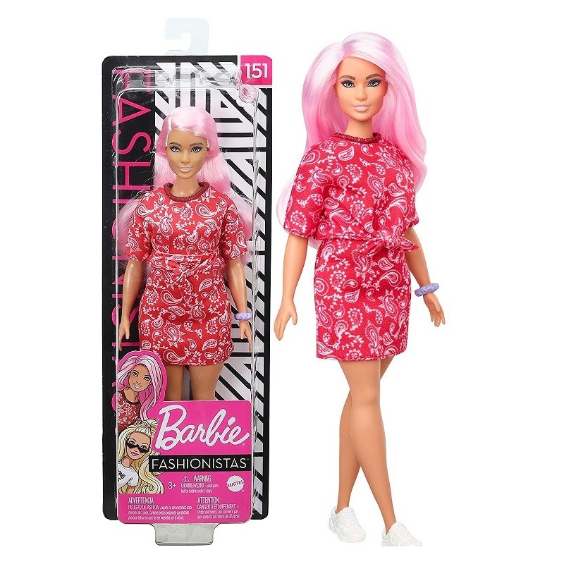 Barbie Fashionista pelo rosa Bandana Matte