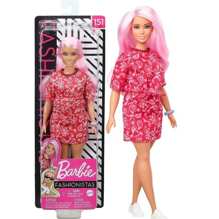 Barbie Fashionista pelo rosa Bandana Matte