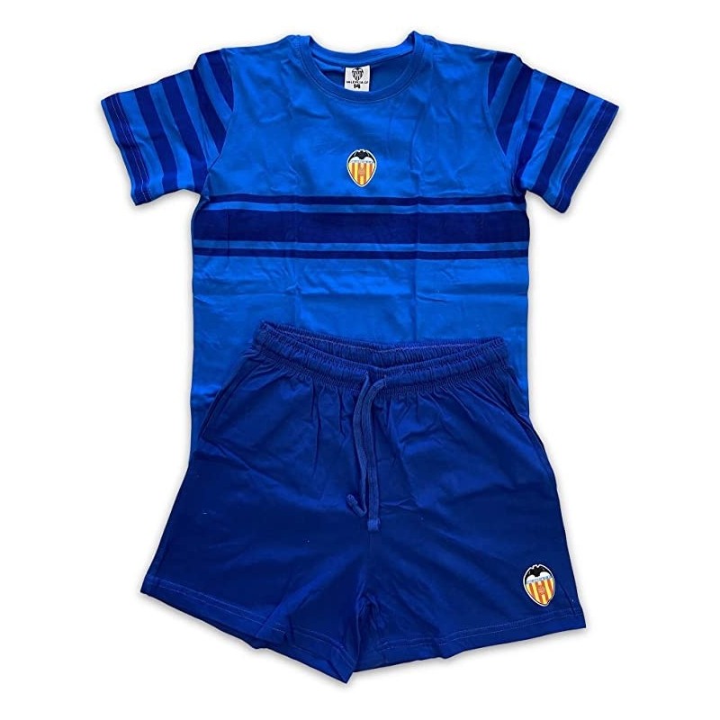 Pijama Valencia Club de Fútbol verano niño azul tallas 6 a 14