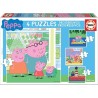 Peppa Pig 4 puzzles progresivos 6-9-12-16 piezas Educa Borras