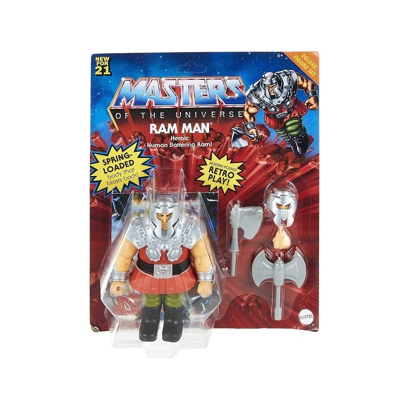 Masters of the Universe Figura Ram Man Deluxe muñeco articulado con accesorios Mattel GVL78