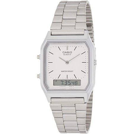 Reloj Casio Caballero AQ-230A-7D analógico y digital correa acero inoxidable