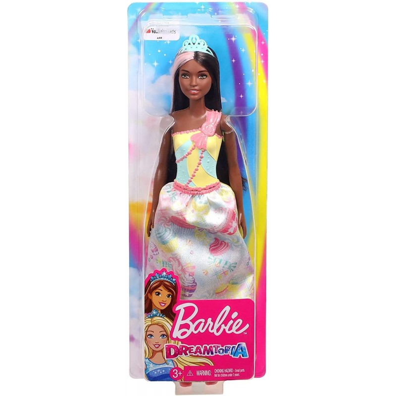 Princesas Barbie Morena De Colores Caramelo con diadema Fxt16 Mattel
