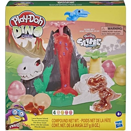 Play-Doh  Volcán Isla Lava Bones con masa HydroGlitz Slime - Habsro diversión en erupción
