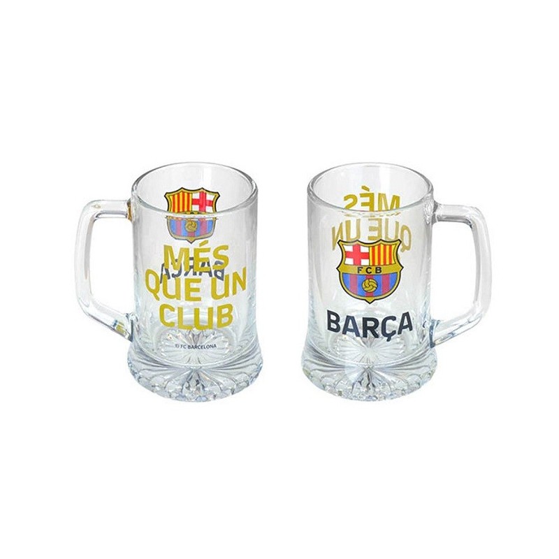Jarra de cerveza Fútbol Club Barcelona cristal capacidad 28cl MÉS QUE UN CLUB