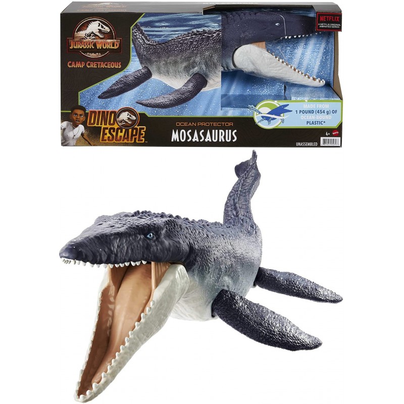 Jurassic World - Dinosaurio Mosasaurio Camp Cretaceous Dino Escape Ocean Protector Mattel GXC09