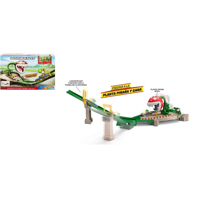Hot Wheels Mario Kart Piraña pistas de coches con vehículo para niños + 3 años Mattel GFY47