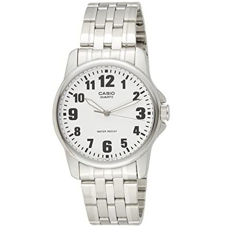 CASIO Reloj con Correa de Acero Inoxidable MTP-1260D-7B callero esfera blanca