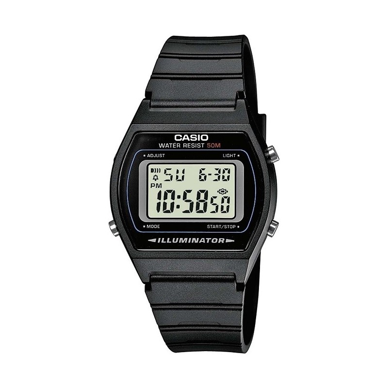 Reloj Casio digital W-202–1AV color negro correa caucho