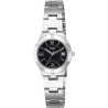 Reloj Casio Ltp-1241D-1A señora correa plateada esfera negra con calendario