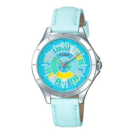 Reloj Casio para mujer LTP-E129L-2A plateado esfera color blanca
