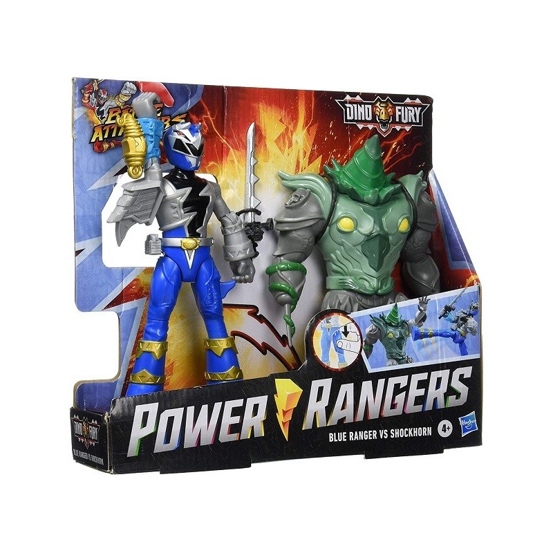Pack Power Rangers Blue Ranger vs Shockhorn Battle Attackers Hasbro