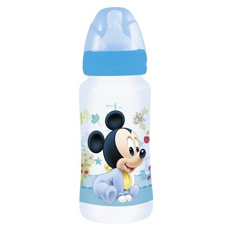 Biberón 360ML Mickey baby paint pot  Cuello ancho. 360ML Tetina silicona 3 posiciones libres de BPA