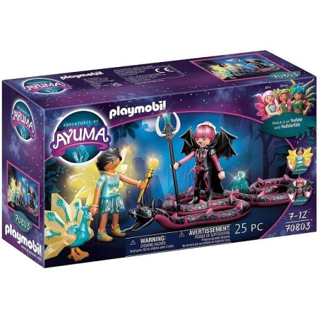 Playmobil Adventures of Ayuma 70803 Crystal Fairy y Bat Fairy con animales del alma