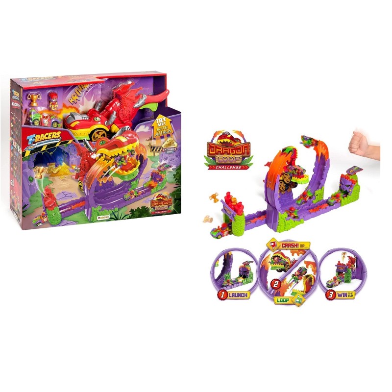 T-RACERS Dragon Loop – Looping con dragón, 1 piloto y 1 Coche Exclusivo. Pista de Coches de Juguete T-RACERS Dragon Loop – Looping con dragón, 1 piloto y 1 Coche Exclusivo. Pista de Coches de Juguete