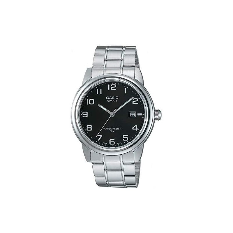 Reloj Casio caballero MTP-1221A-1A con calendario esfera negra correa metal Reloj Casio caballero MTP-1221A-1A con calendario esfera negra correa metal