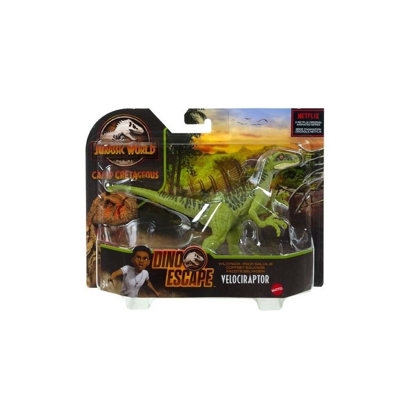 Jurassic World Dinosaurio articulado Velociraptor Mattel HCL82 Camp Cretaceous ataque salvaje