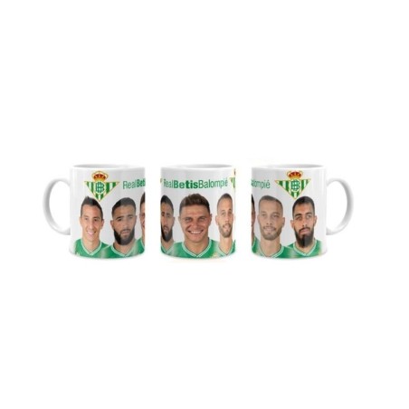 Taza mug Real Betis cerámica foto de jugadores Borja Iglesias - Joaquin - Fekir - Canales - Guardado